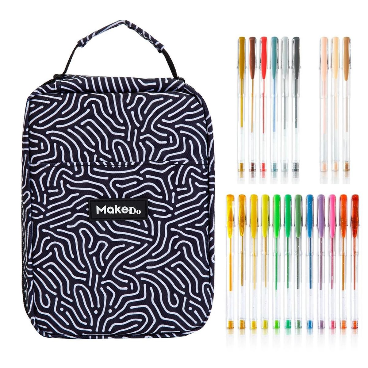 CASATUA - Lapiceros Esferos de Colores Make+Do Set 72 +Estuche - Negro-
