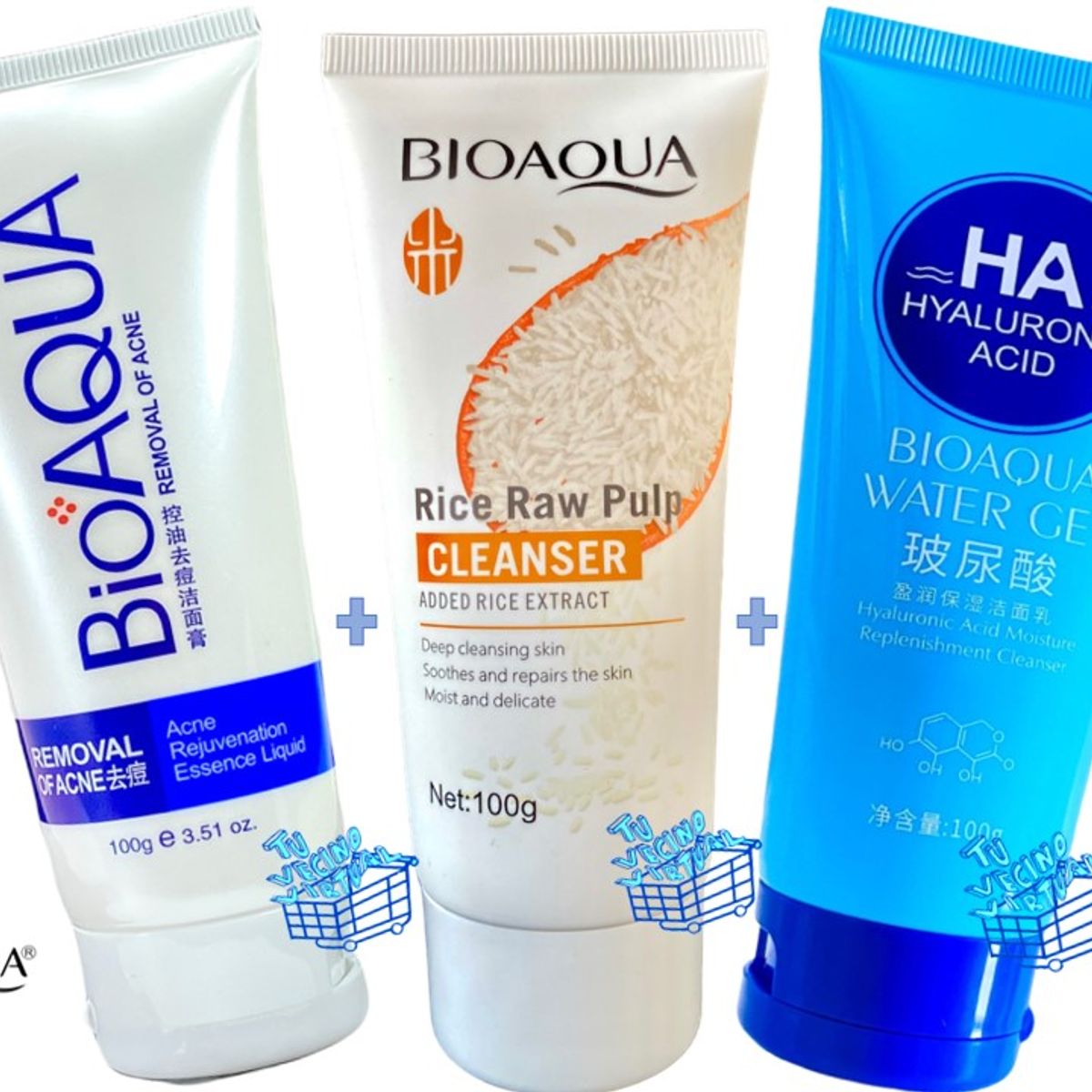 BIOAQUA - Jabon Bioaqua Arroz Kit X3