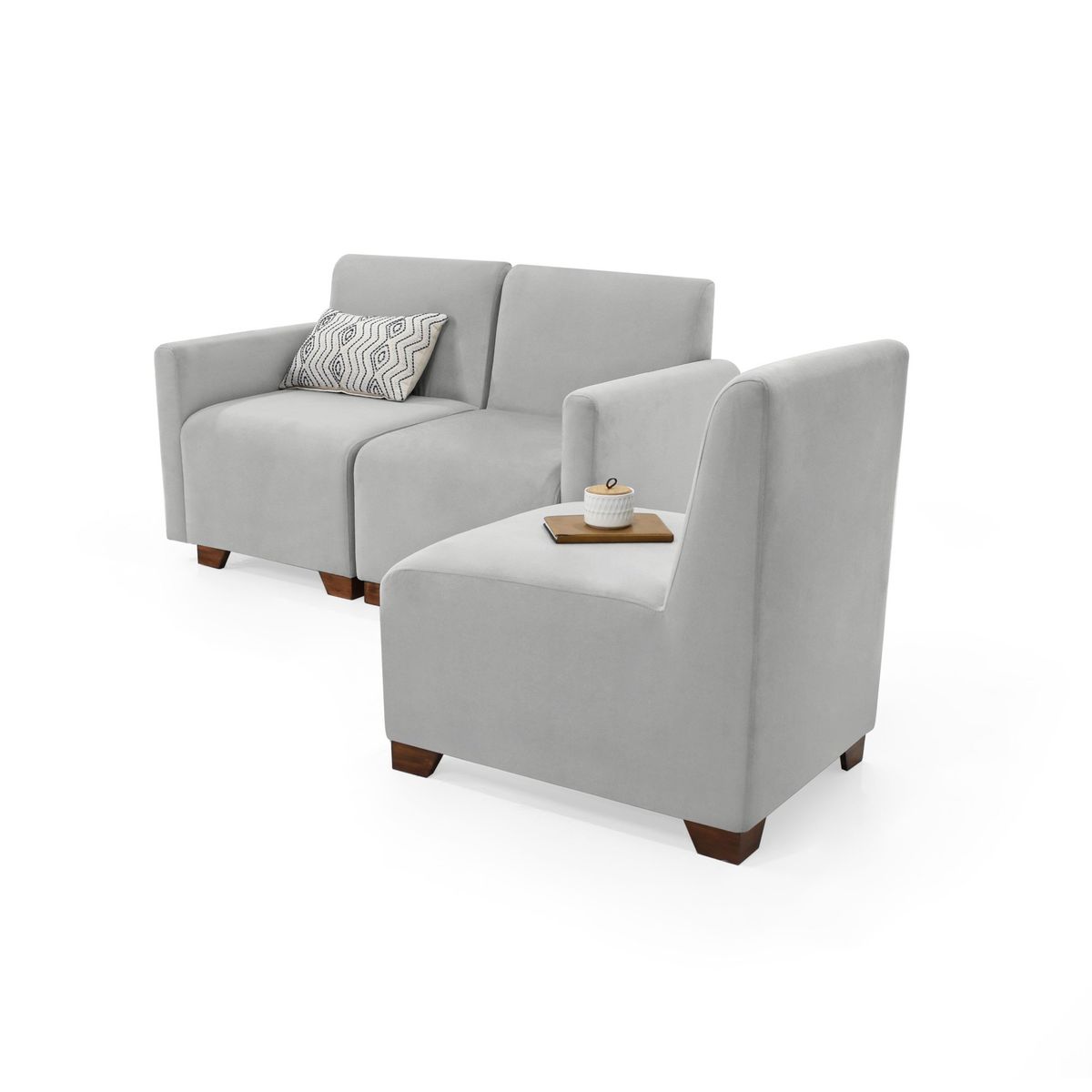 VENECIA - Sala Girona 3 Módulos Tela Plata