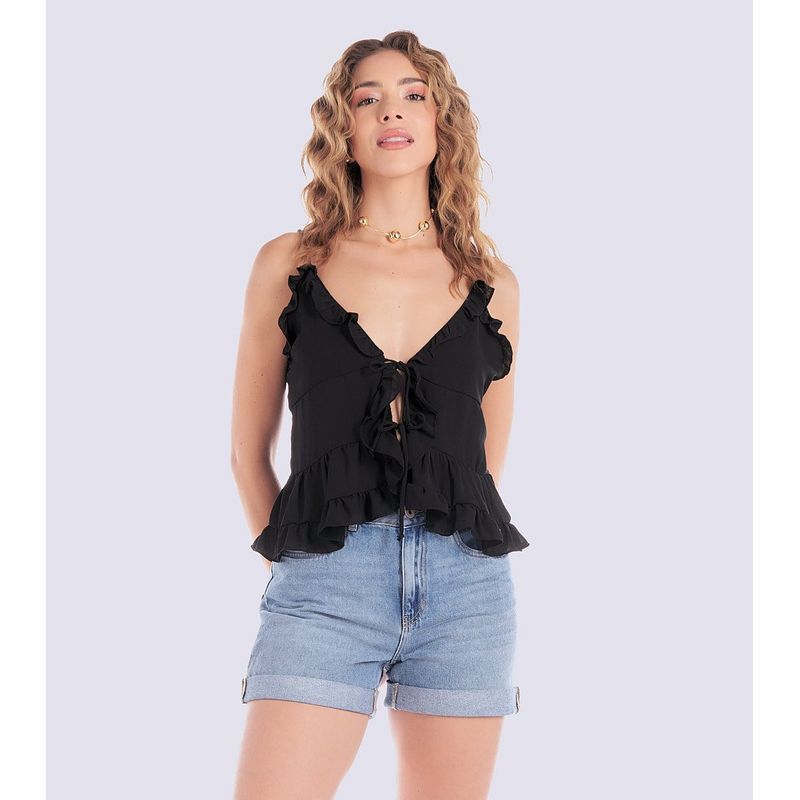 DEREK - Blusa de Golas para Mujer Derek