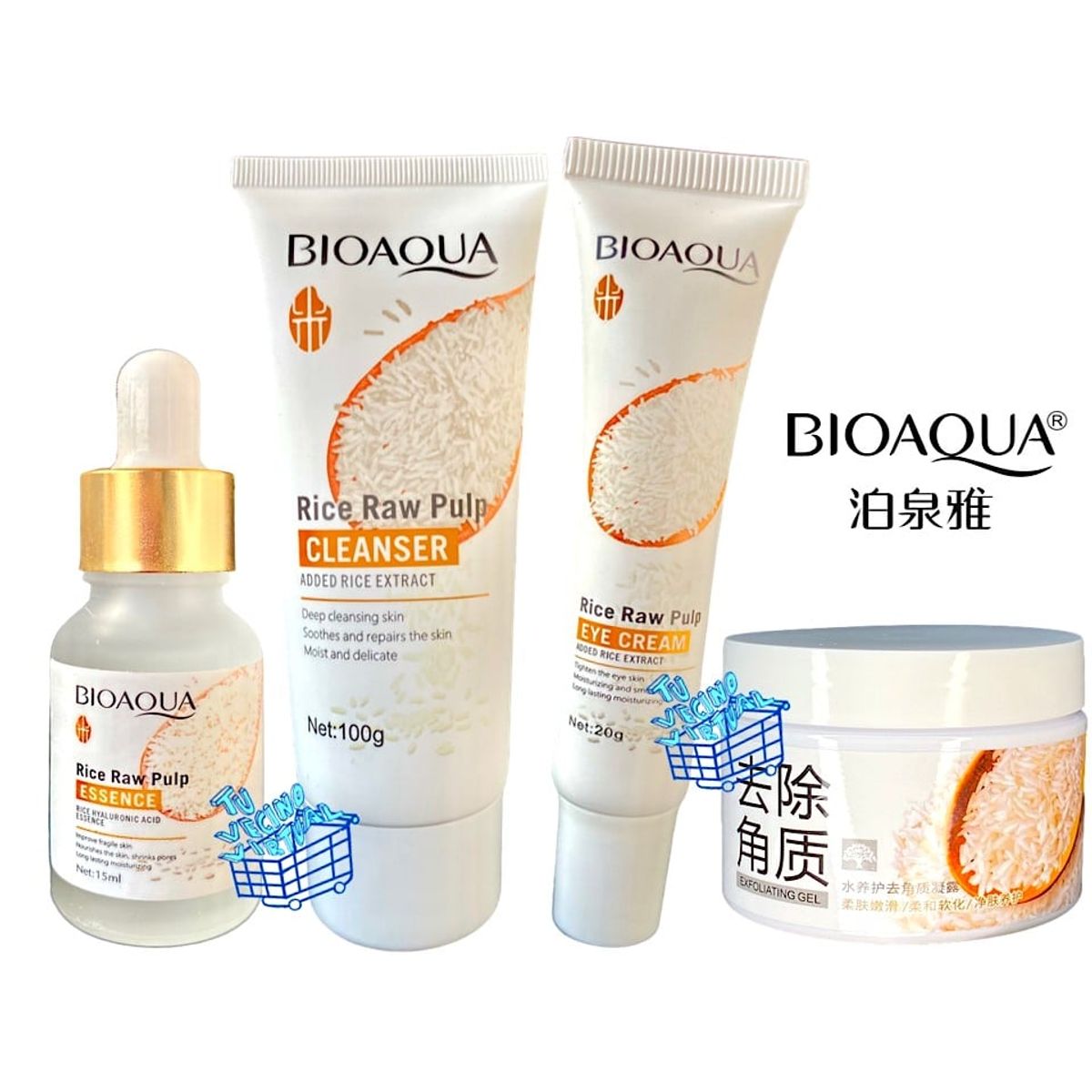 BIOAQUA - Jabon Bioaqua Arroz Kit X 4