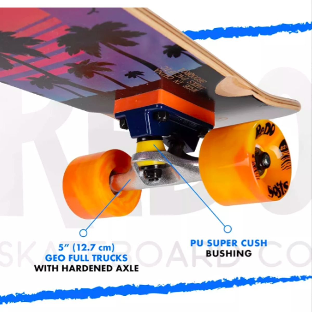 XPLICIT SKATE CO - Redo Skateboard Co. Monopatín 26 Mini Branson - Sunset Palm