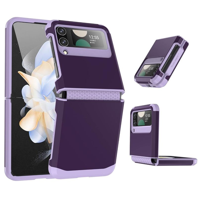GENERICO - Funada Estuche Case Plegable Yoroi Compatible Samsung Z Flip 4 Morado