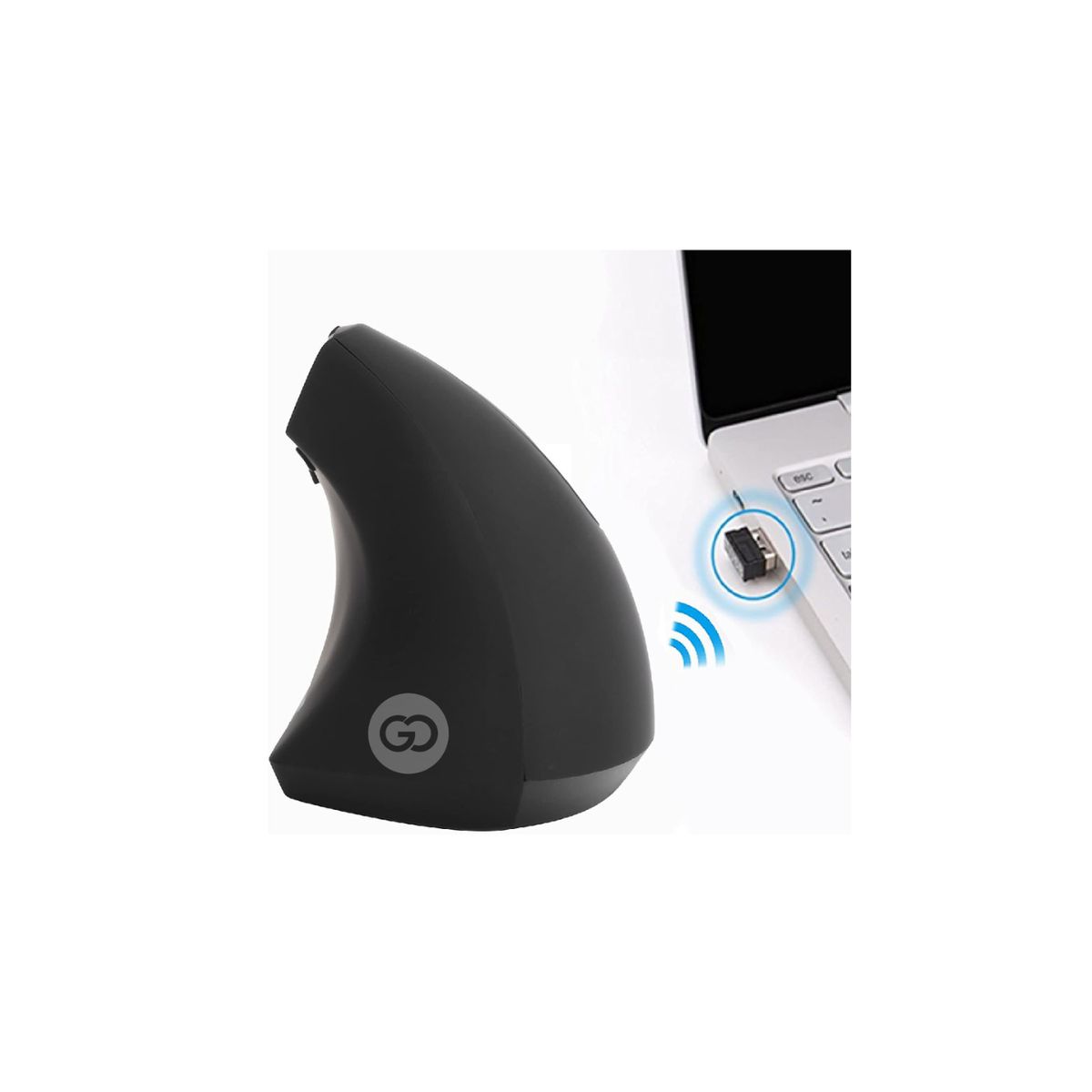 SHENGKE - Mouse Vertical Ergonómico Inalámbrico Recargable Con Cable Miniusb