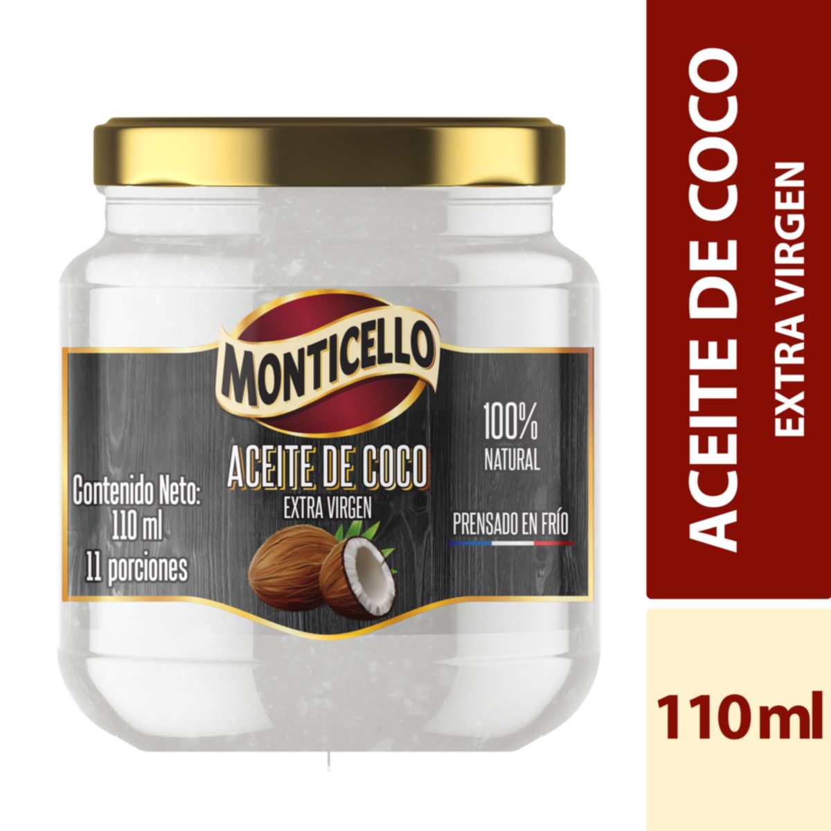 MONTICELLO - Aceite de Coco Virgen Monticello 110 ml