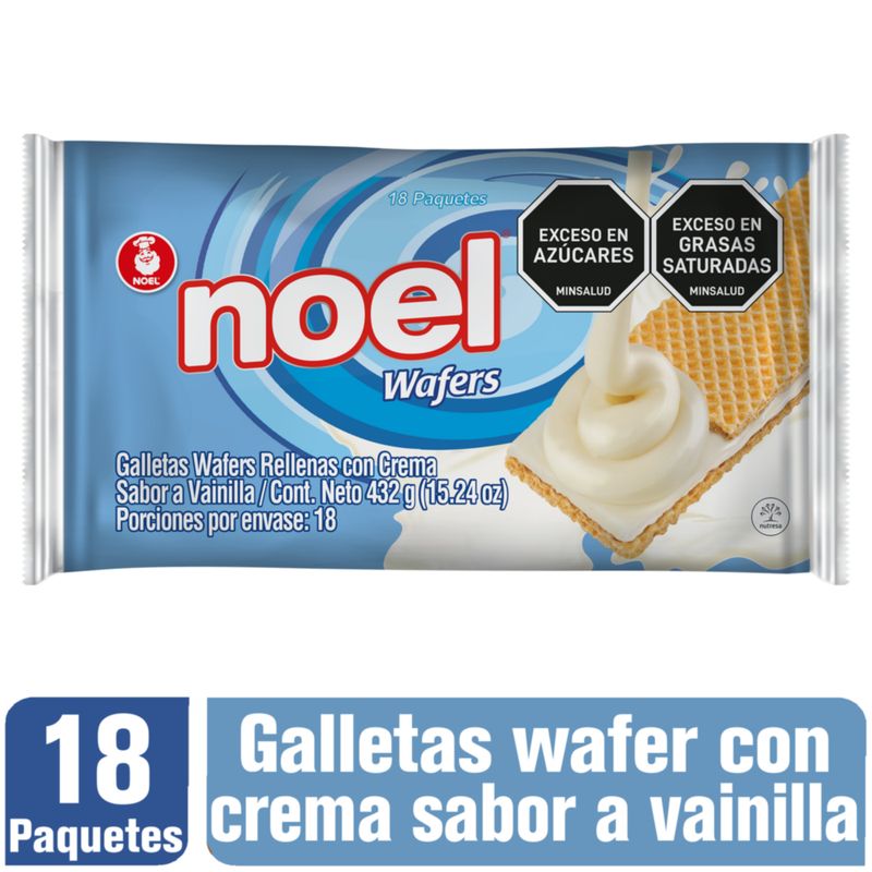 NOEL - Galletas Wafer Noel Vainilla x 18 paquetes