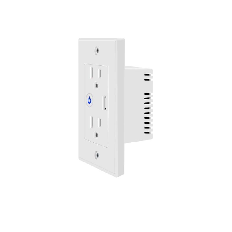 GENERICO - Tomacorriente Doble Inteligente Smart Wifi USB 120V 15A Tuya Google