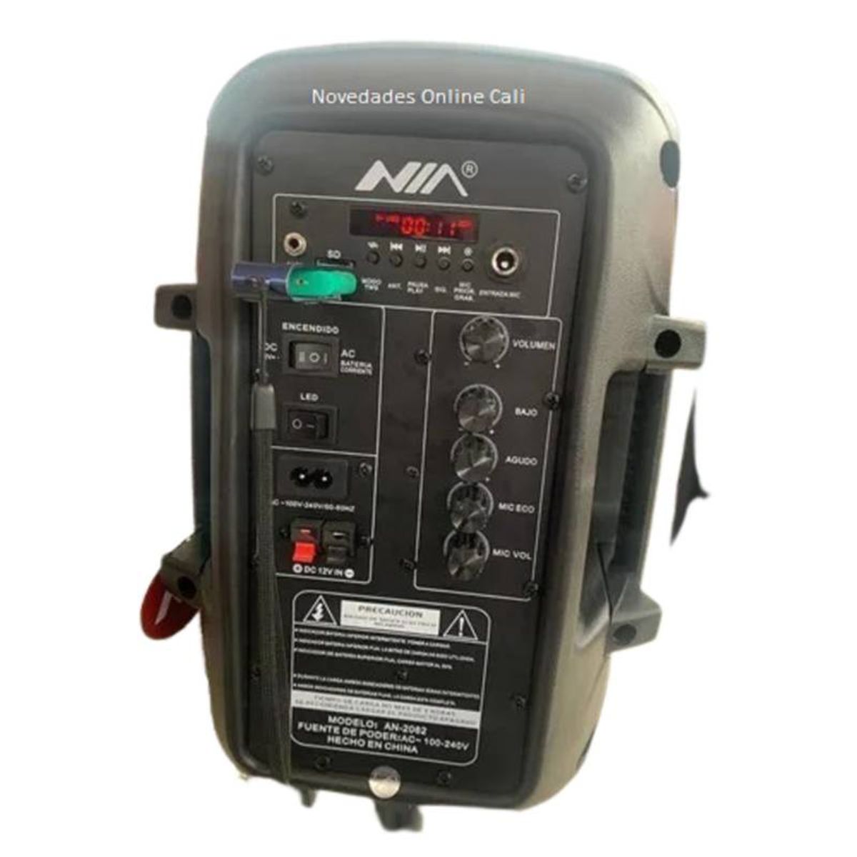 NIA - Cabina De Sonido Recargable Bluetooth FM USB NIA AN-2062