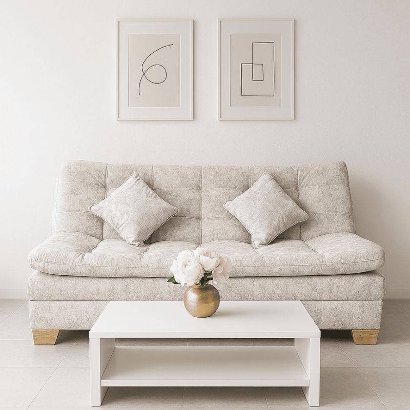 ESTILO Y CONFORT - Sofácama Click Baúl 3 Pocisiones Beige Mármol