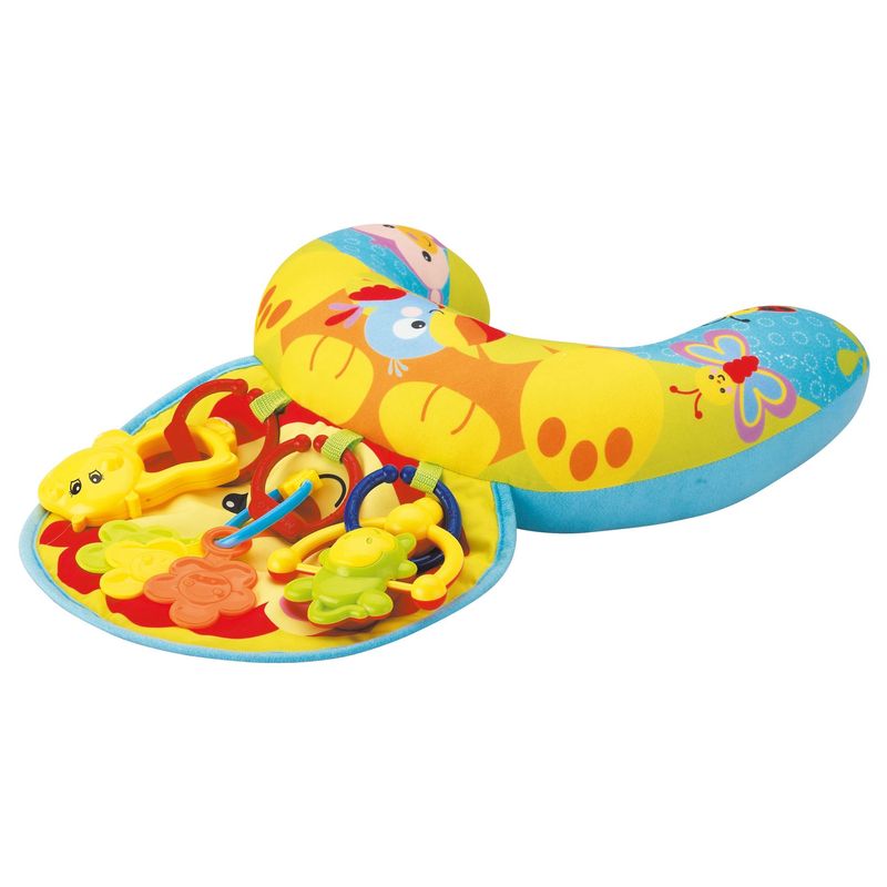 TOYLOGIC - Cojín Infantil Media Luna con Sonajeros Toy Logic