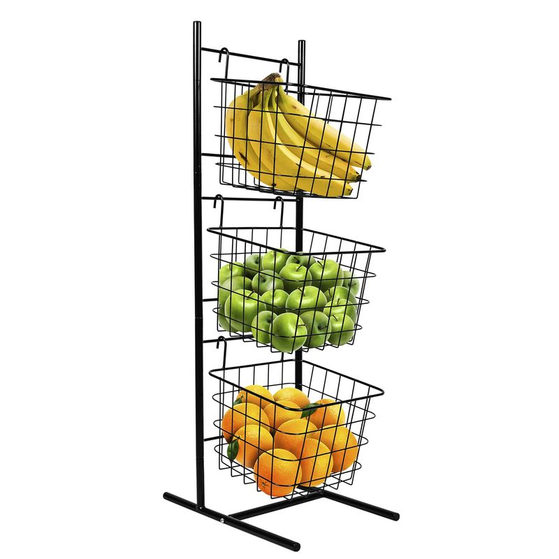 ERGONOMUS - Organizador Áncora Metálico con 3 Canastas de Almacenamiento Negro