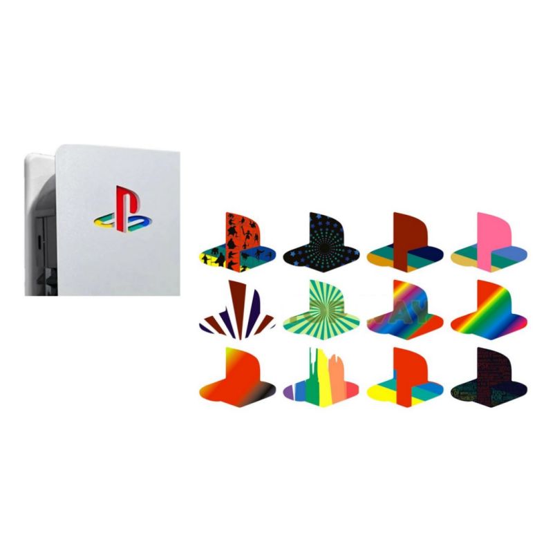 GENERICO - Set x12 Sticker Logo Etiqueta de Cambio Label para Sony PS5