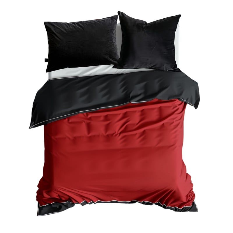 KARYTEX - Funda Duvet Doble Faz Lisboa Cama Doble Negro-Rojo