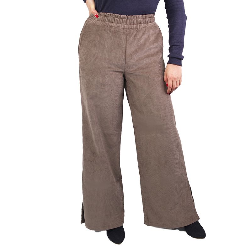 LEC LEE - PANTALN PALAZZO EN PANA PARA MUJER LEC LEE - ARENA