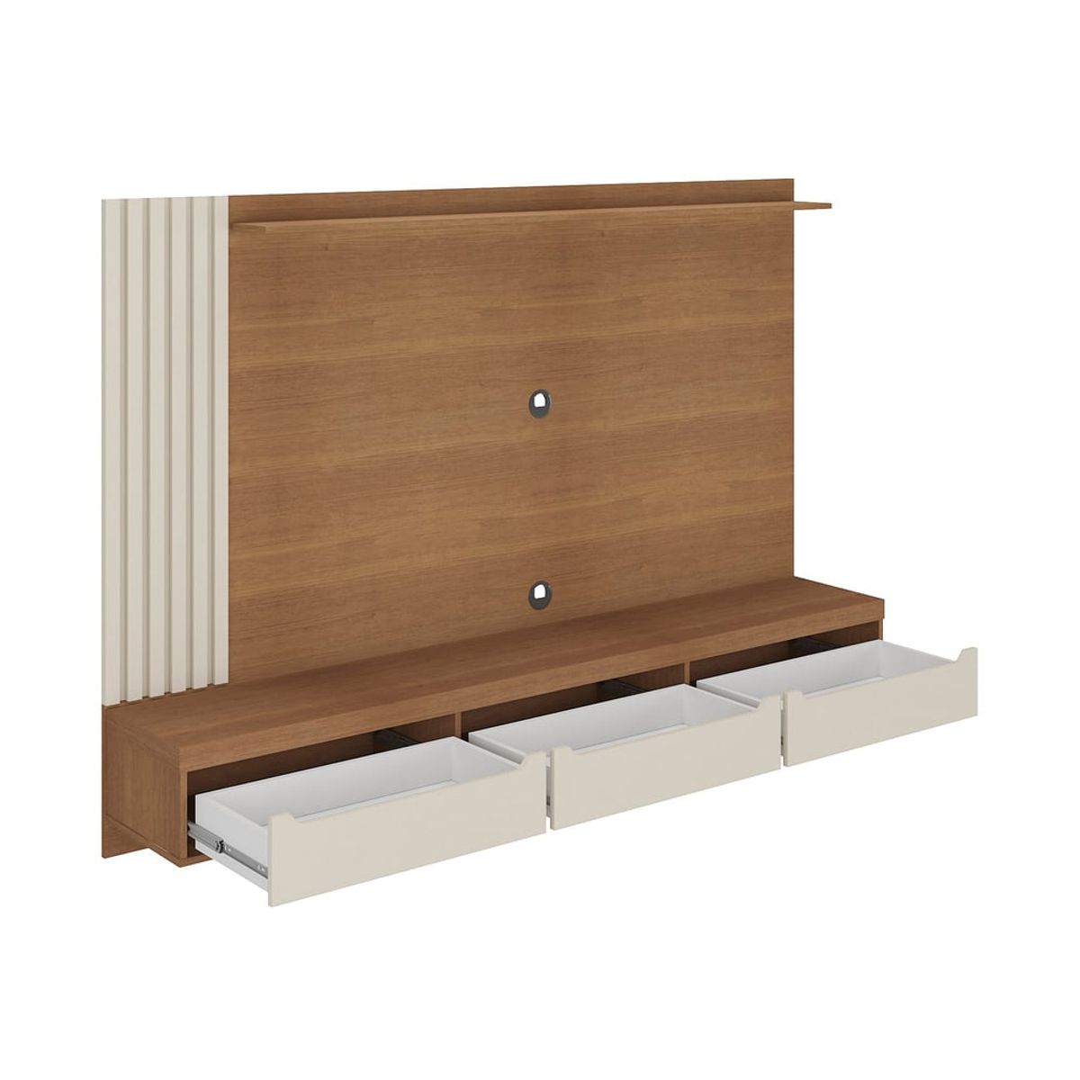 BERTOLINI - Mueble para TV 75 en MPD 200cm incluye soporte TV Cerezo con blanco