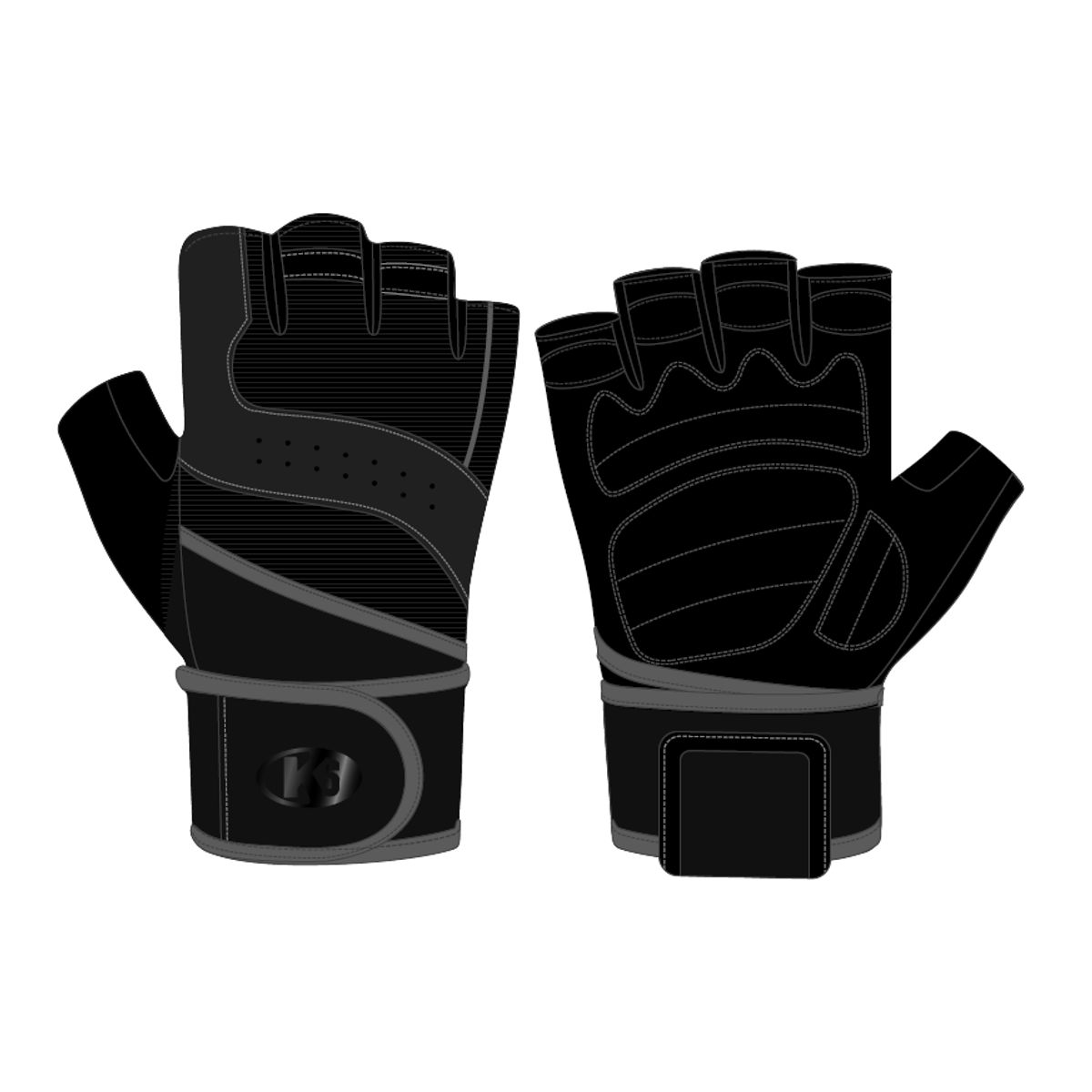 K6 - Guantes Con Muñequera Gimnasio Pesas Gym Hombre Ice Border