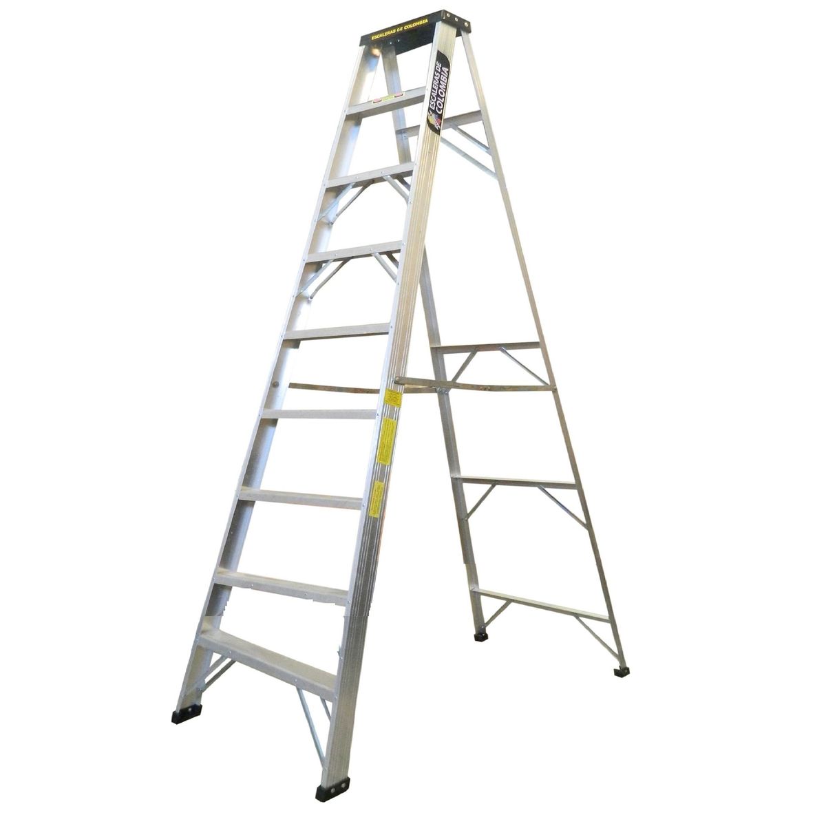 GENERICO - Escalera Certificada Tipo Tijera En Aluminio De 9 pasos / 2.70 Metros 102kg Tipo II