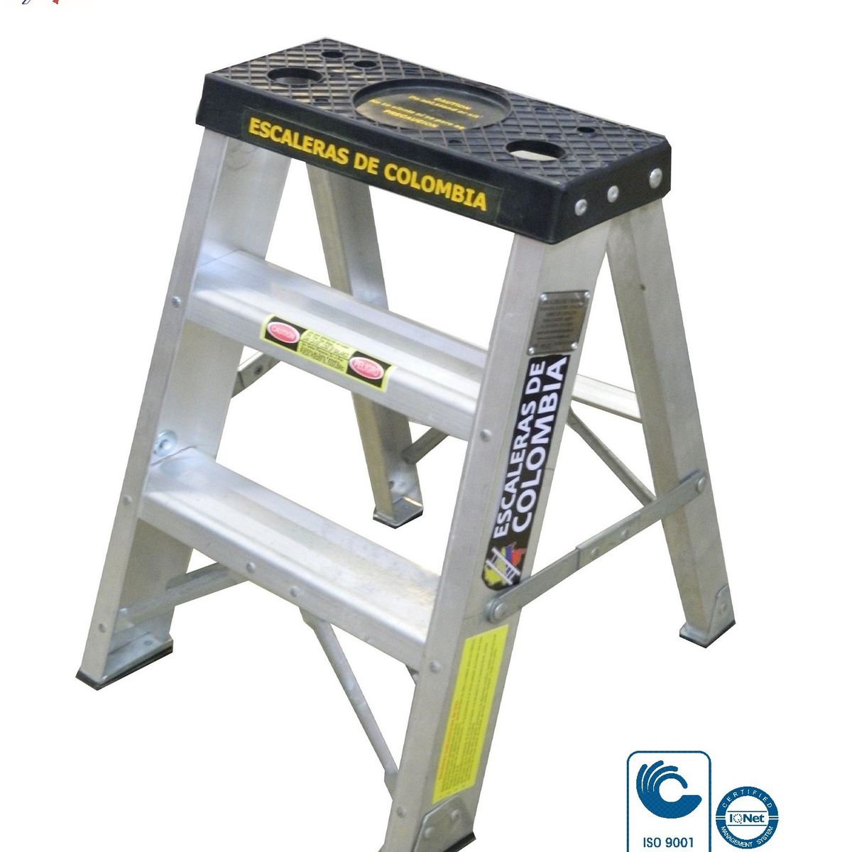 ESCALERAS DE COLOMBIA - Escalera Certificada Tipo Tijera En Aluminio 2 pasos / 0.60 Metros 136 Kg.