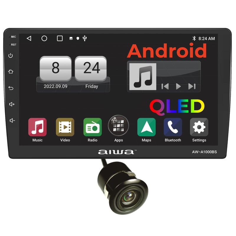 AIWA - Radio Carro 2 Din Android HD 2 + 32 Gb De 10'' QLED Aiwa AW-A1000BS