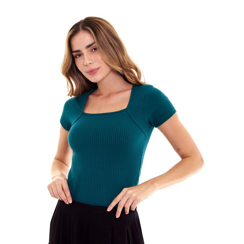 BELIFE - Camiseta Manga Corta Verde Para Mujer Belife