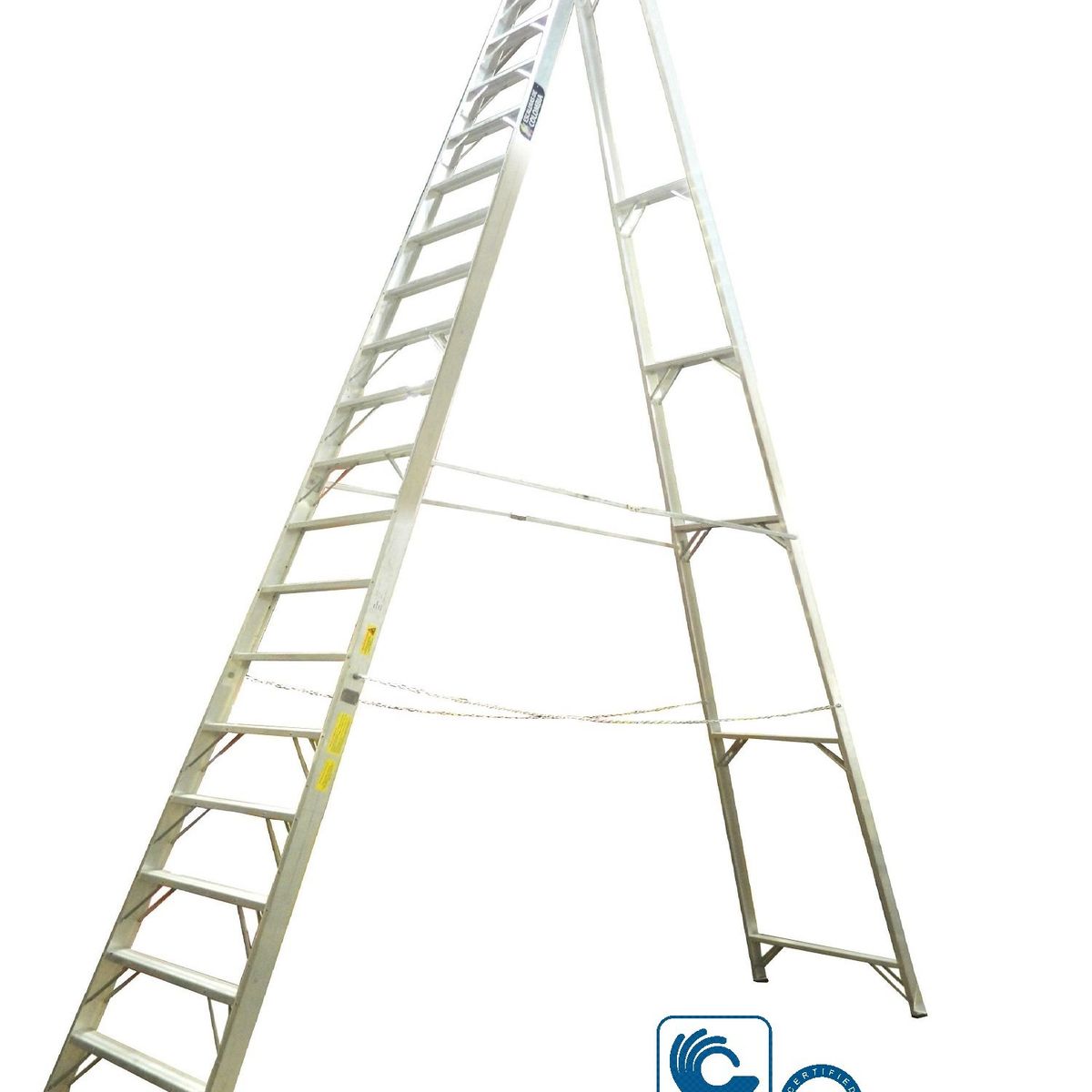 ESCALERAS DE COLOMBIA - Escalera Certificada Tipo Tijera En Aluminio 16 pasos / 6.00 Metros 136 Kg.