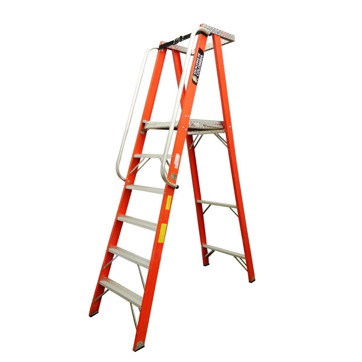ESCALERAS DE COLOMBIA - Escalera Certificada Tipo Tijera Plataforma En Fibra De Vidrio 6 Pasos / 1.80Mts 136kg