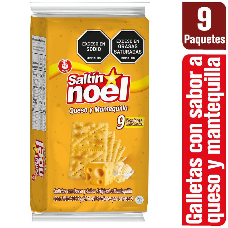 SALTIN NOEL - Galletas Saltín Noel Queso Mantequilla x 9 paquetes
