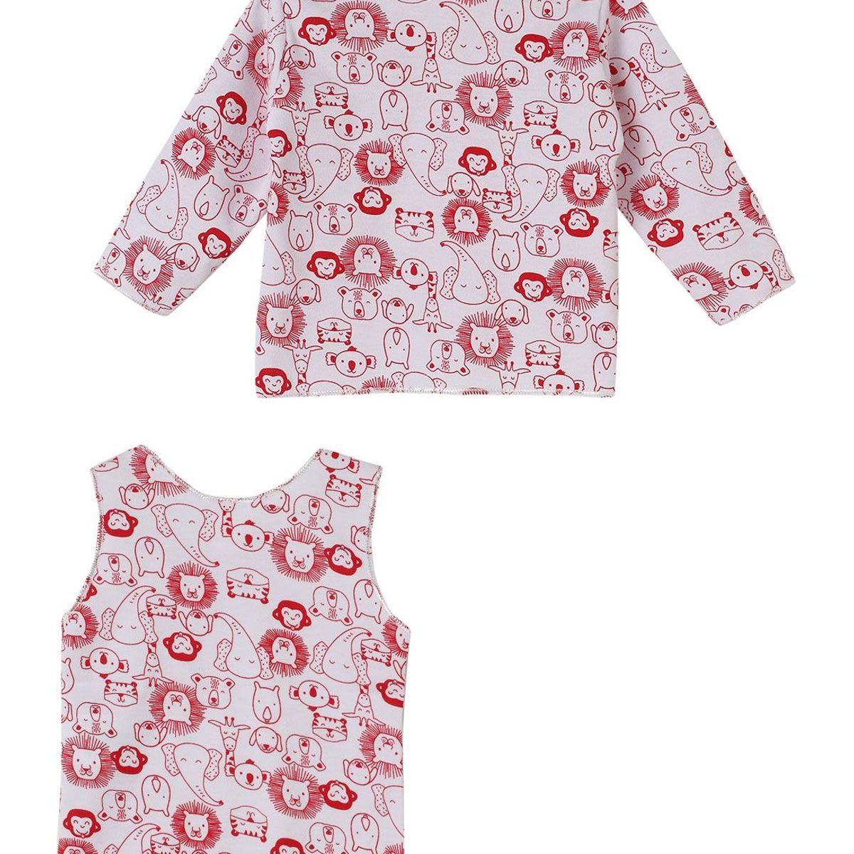 SANTANA - Camiseta Manga Larga + Esqueleto Bebé Niño Rojo