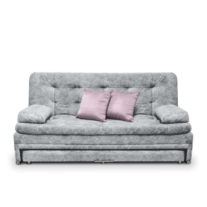 MUEBLES ONLINE - Sofa cama Tarima Nido Olsen Tela Gris - Incluye Cojines