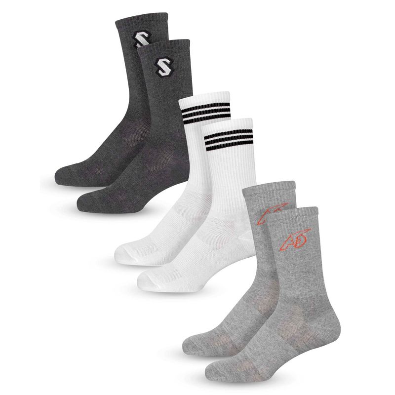 MR HAPPY - Media Calcetín Deportiva Larga Mrhappy Hombre Pack x 3 Pares