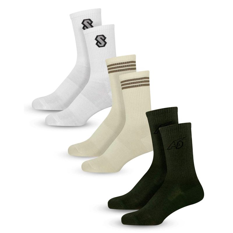MR HAPPY - Media Calcetín Deportiva Larga Mrhappy Hombre Pack x 3 Pares