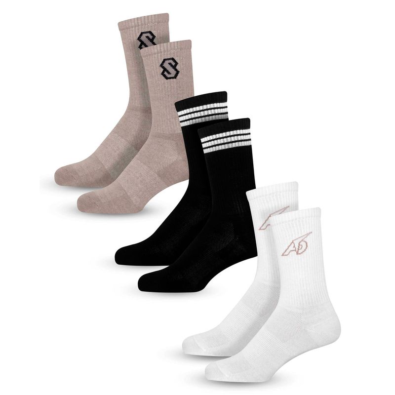 MR HAPPY - Media Calcetín Deportiva Larga Mrhappy Hombre Pack x 3 Pares