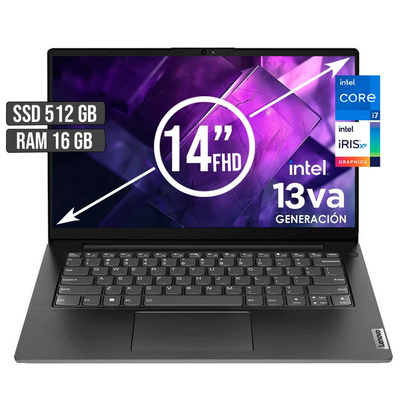 LENOVO - LENOVO V14 INTEL CORE I7-1355U SSD 512GB RAM 16GB LED 14 FULL HD
