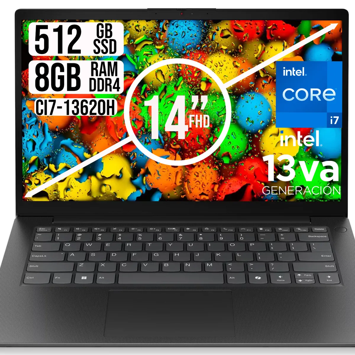 LENOVO - LENOVO V14 INTEL CORE I7-13620H SSD 512GB RAM 8GB LED 14 FULL HD