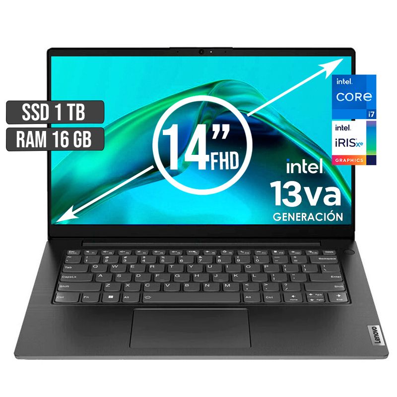LENOVO - LENOVO V14 INTEL CORE I7-1355U SSD 1TB RAM 16GB LED 14 FULL HD
