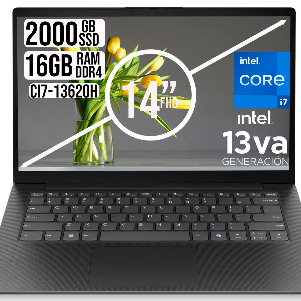 LENOVO - LENOVO V14 INTEL CORE I7-13620H SSD 2TB RAM 16GB LED 14 FULL HD