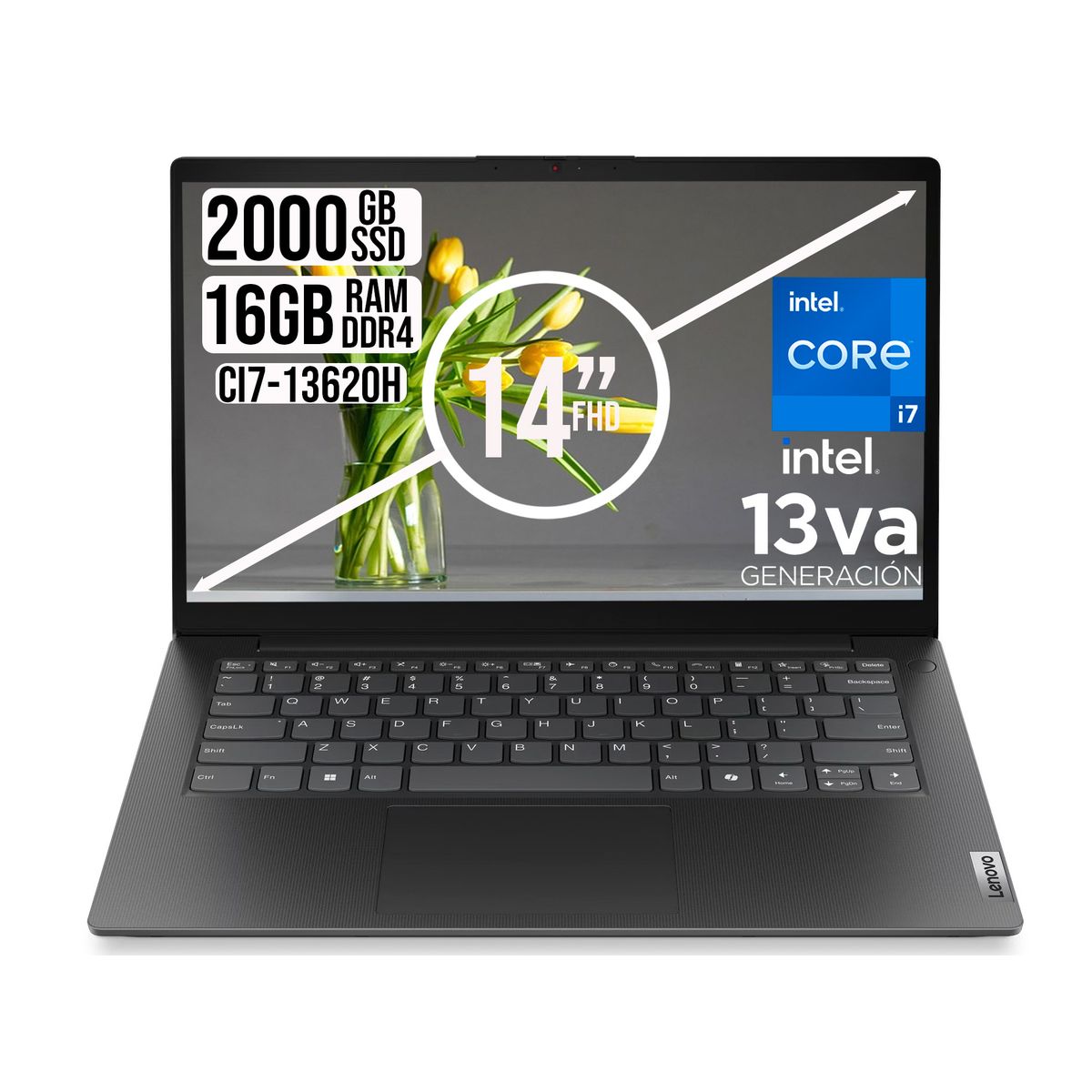 LENOVO - LENOVO V14 INTEL CORE I7-13620H SSD 2TB RAM 16GB LED 14 FULL HD