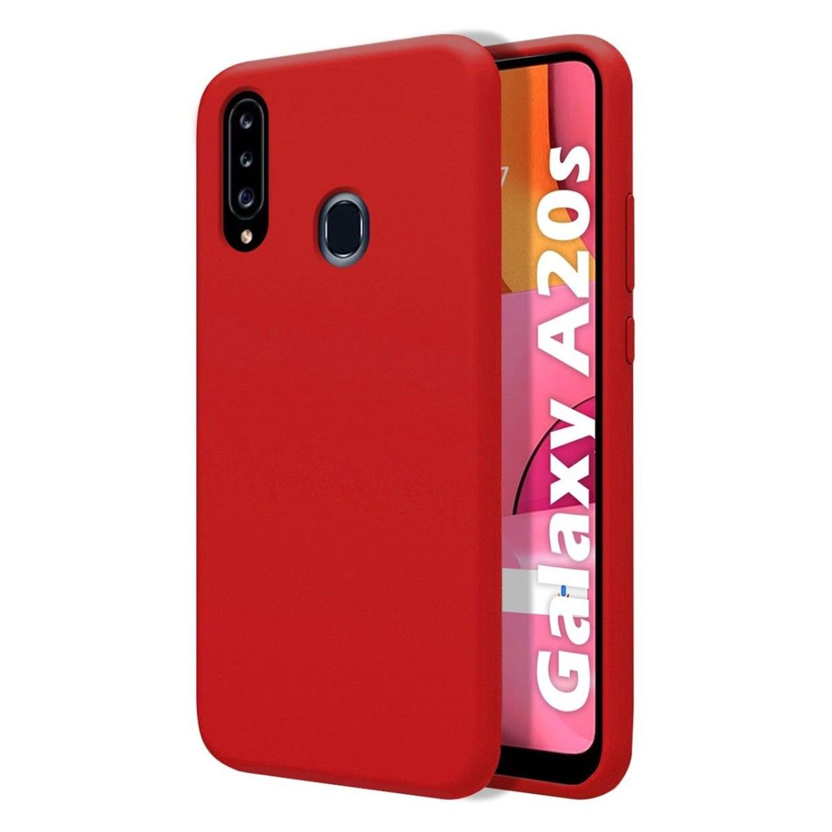GENERICO - Funda Estuche Silicone Case Compatible Con Samsung A20S Rojo