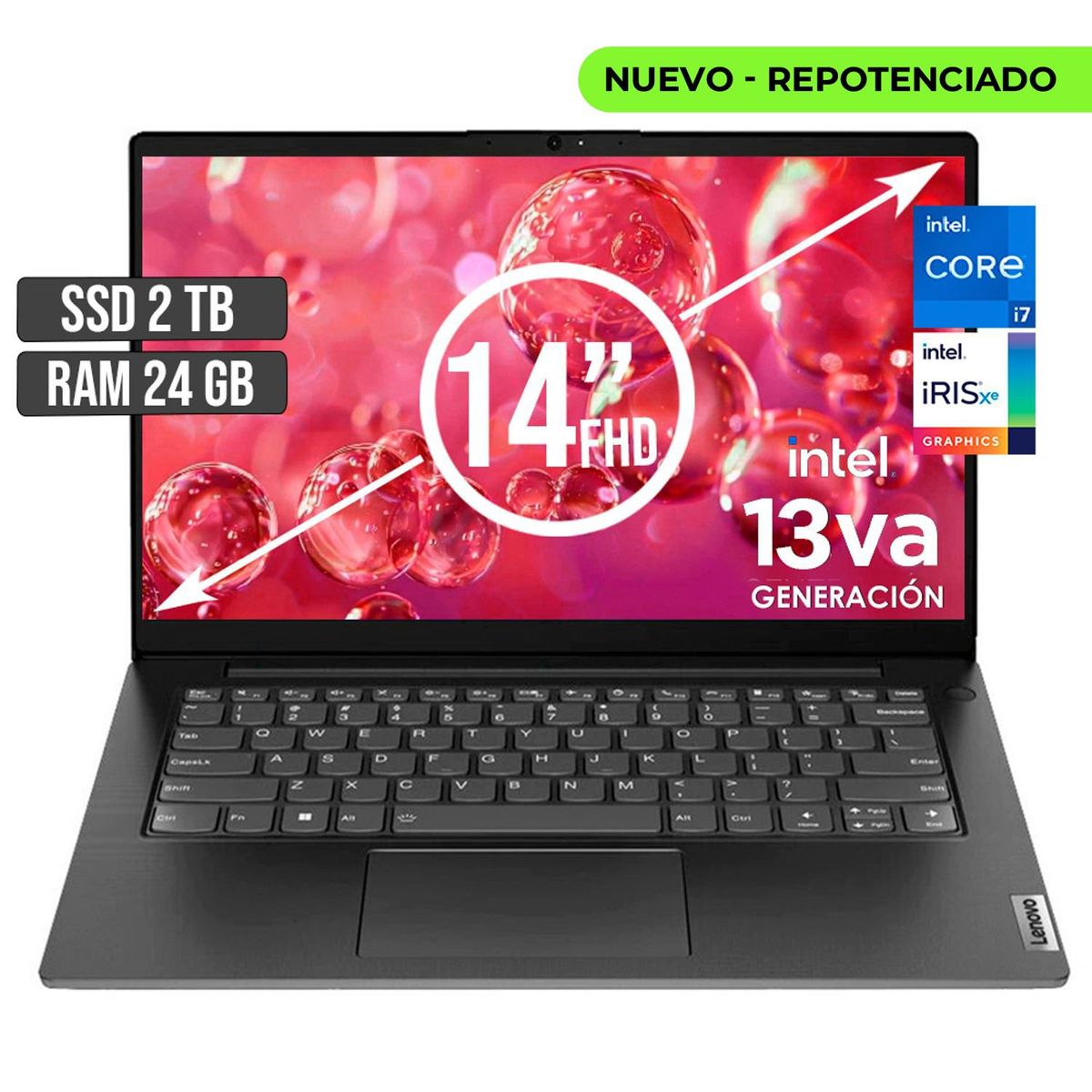 LENOVO - LENOVO V14 INTEL CORE I7-1355U SSD 2TB RAM 24GB LED 14 FULL HD