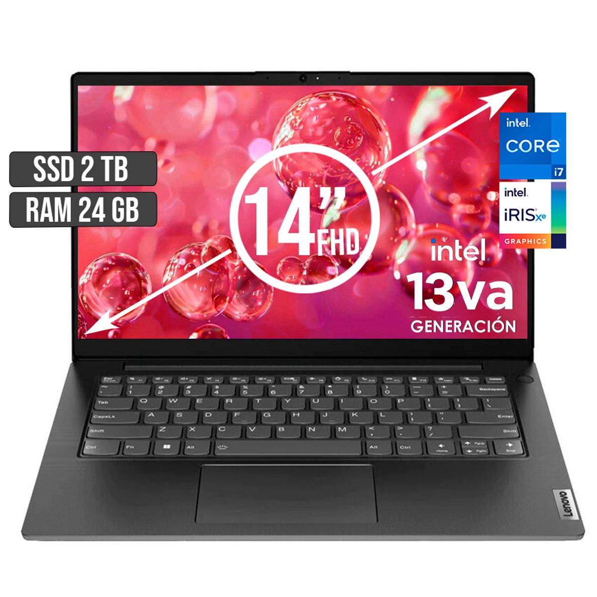 LENOVO - LENOVO V14 INTEL CORE I7-1355U SSD 2TB RAM 24GB LED 14 FULL HD