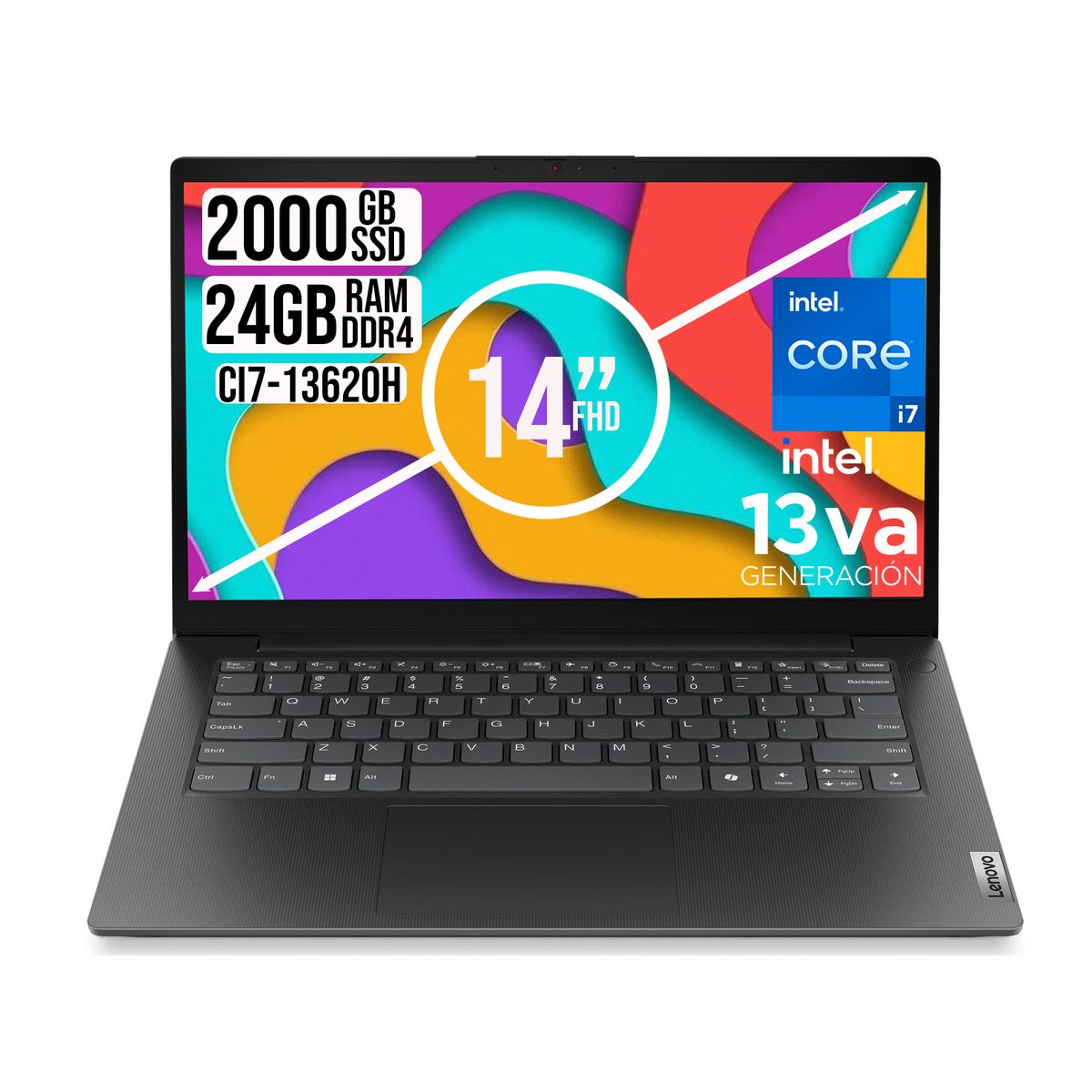 LENOVO - LENOVO V14 INTEL CORE I7-13620H SSD 2TB RAM 24GB LED 14 FULL HD