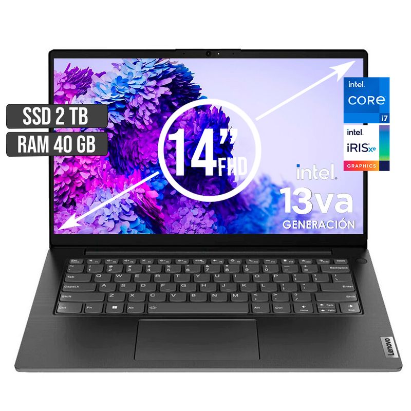 LENOVO - LENOVO V14 INTEL CORE I7-1355U SSD 2TB RAM 40GB LED 14 FULL HD