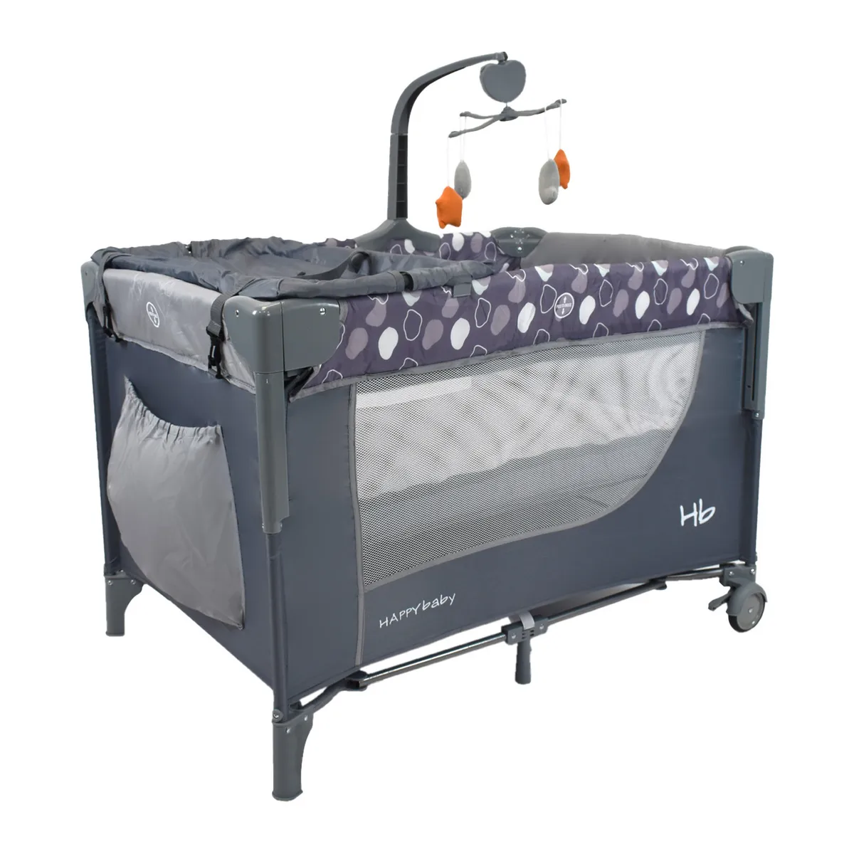 HAPPY BABY - Cuna Corral Colecho Bebé Kioto Happy Baby Gris