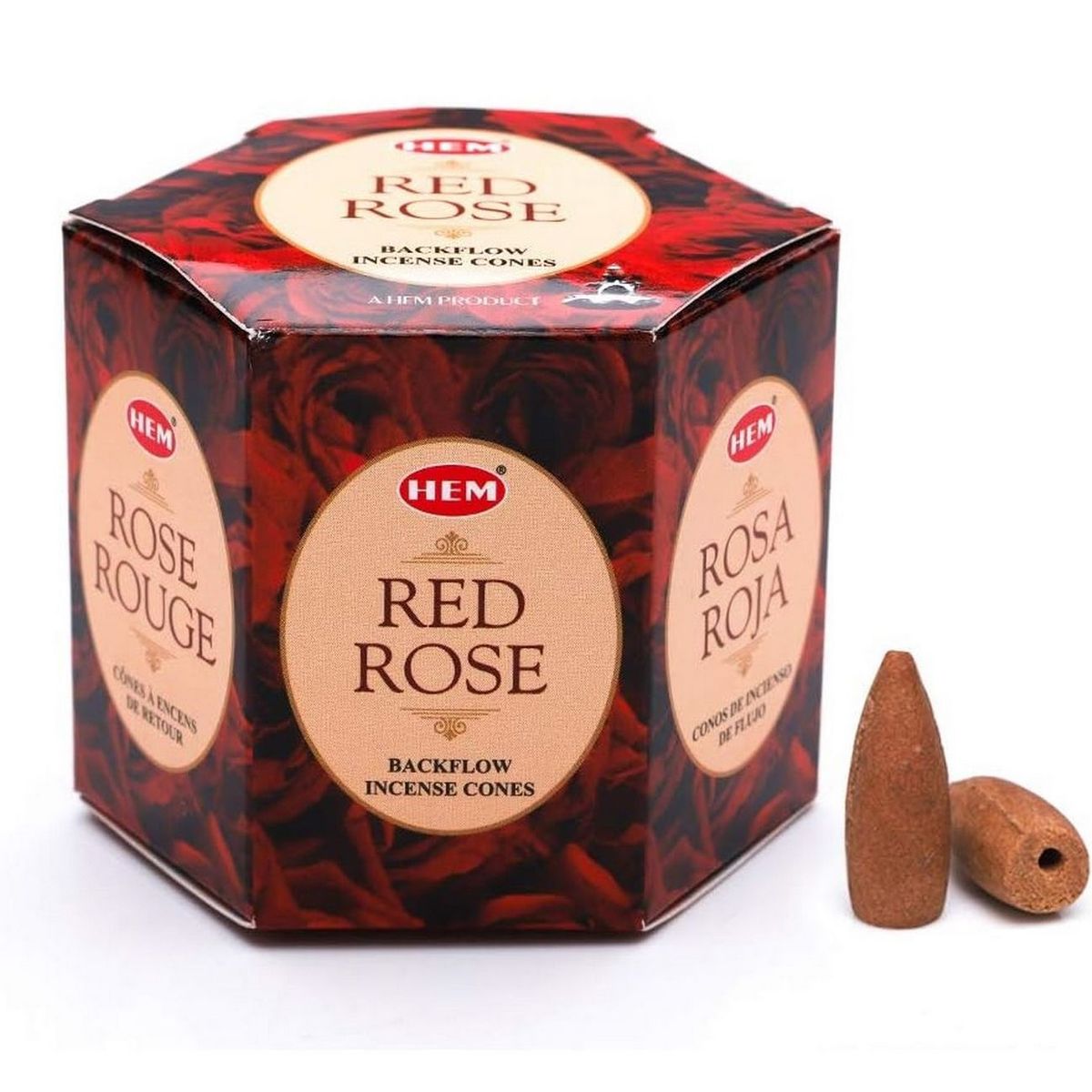 DAYOSHOP - Incienso Hem Cono De Reflujo Rosa Roja Backflow X 40 Unid