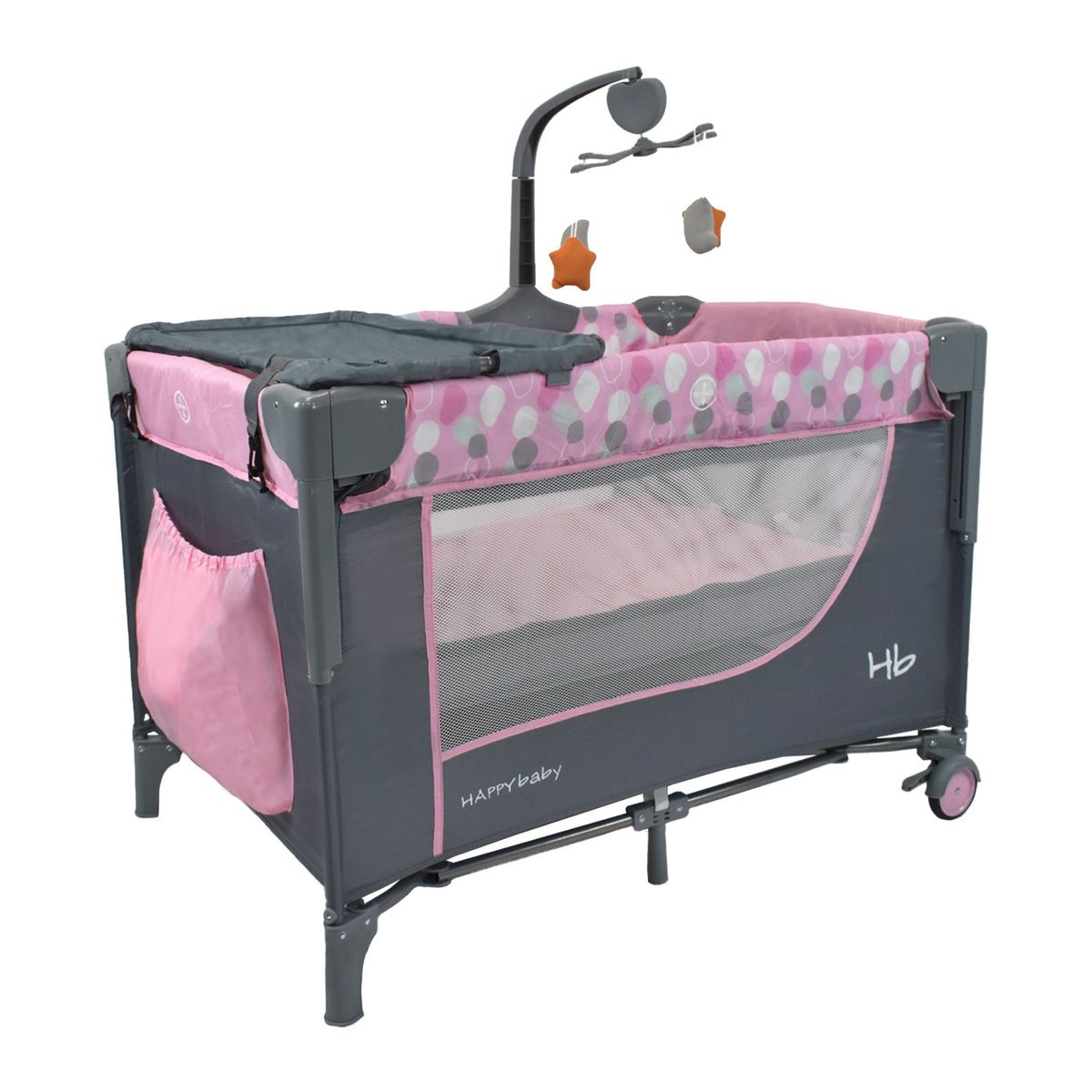 HAPPY BABY - Cuna Corral Colecho Bebé Kioto Happy Baby Rosa