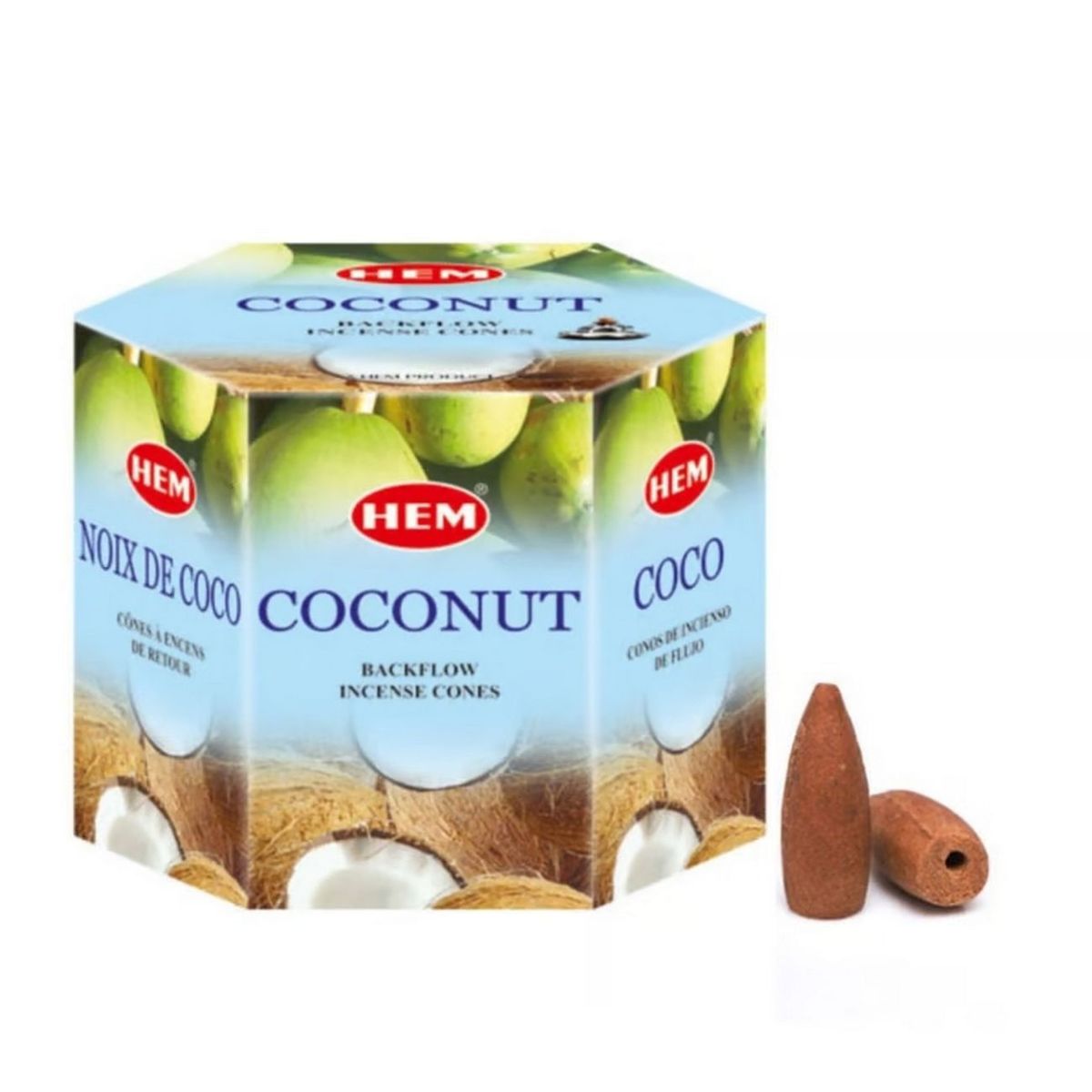 DAYOSHOP - Incienso Hem Cono De Reflujo Coco Aroma Backflow X 40 Unid
