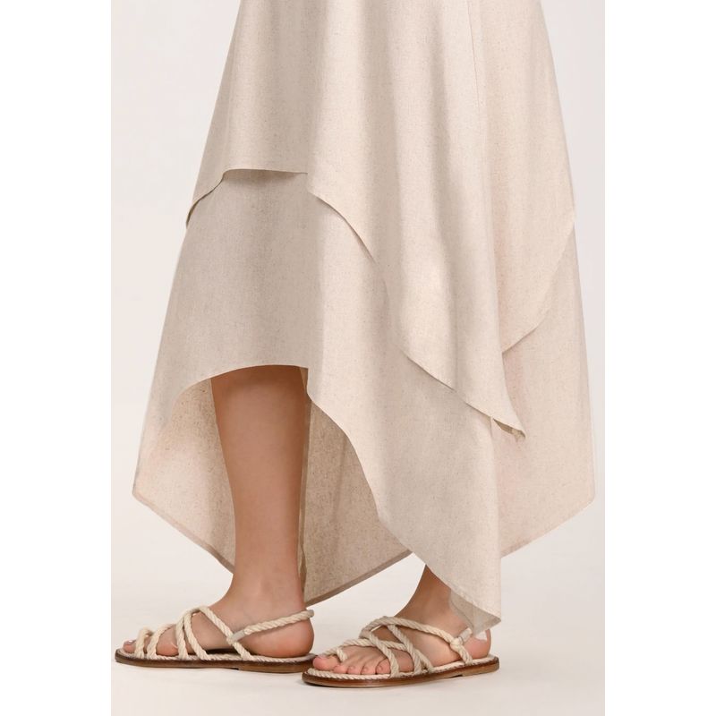 BELIFE - Vestido Largo Crudo Mujer Belife-