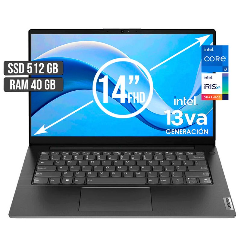 LENOVO - LENOVO V14 INTEL CORE I7-1355U SSD 512GB RAM 40GB LED 14 FULL HD