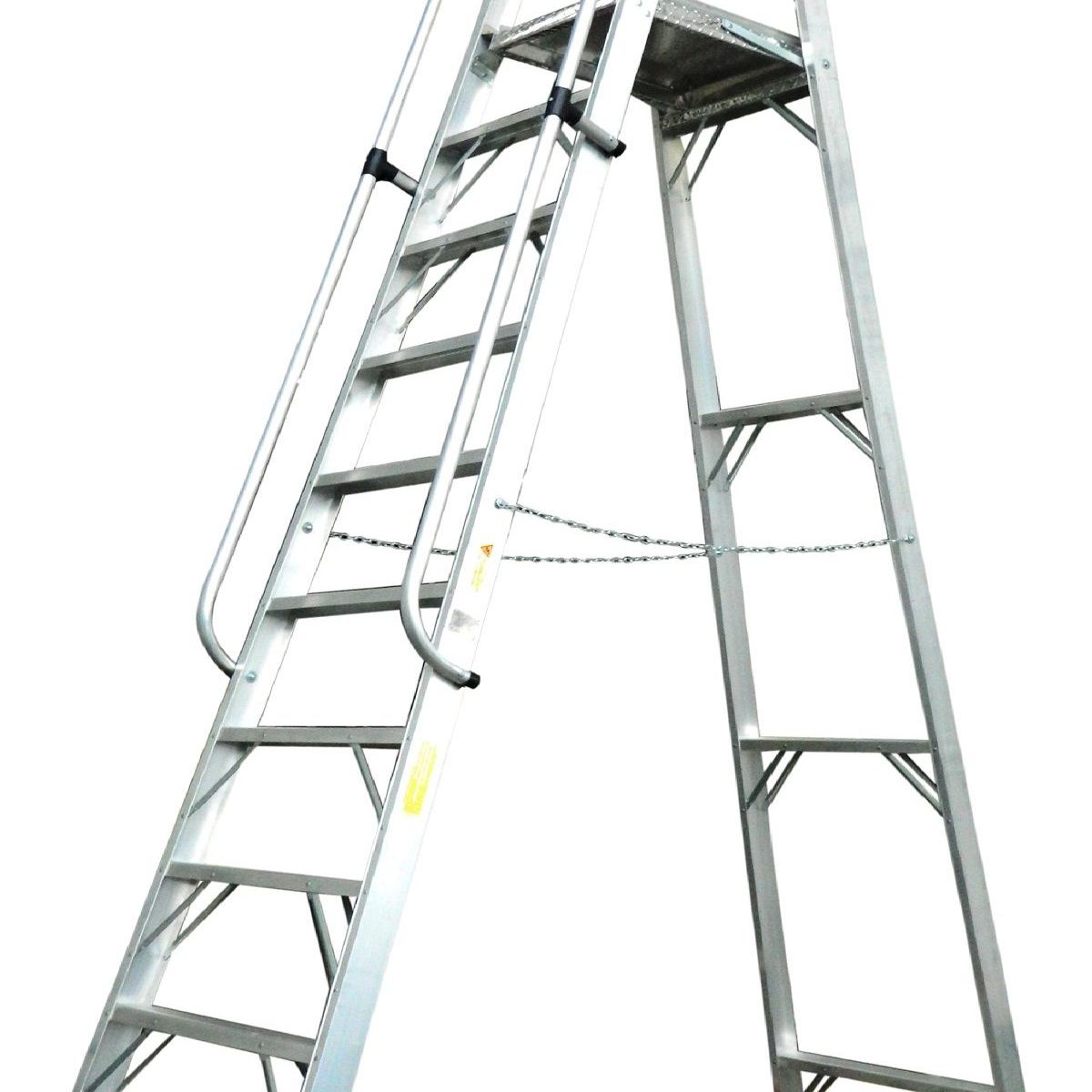 ESCALERAS DE COLOMBIA - Escalera Certificada Tipo Tijera Plataforma En Aluminio 10 pasos / 3.0Mts 136 Kg.