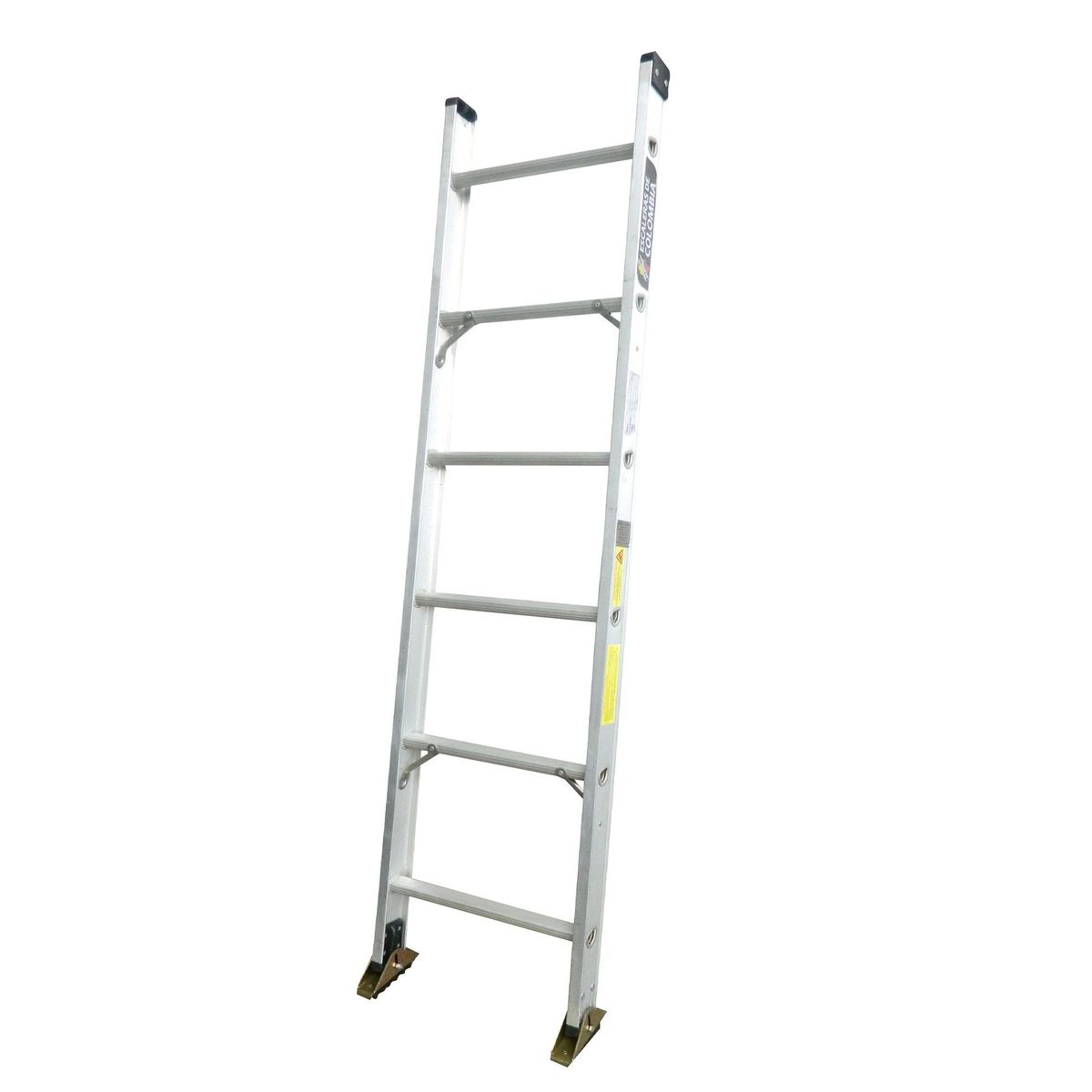 ESCALERAS DE COLOMBIA - Escalera Certificada Tipo Sencilla En Aluminio 6 pasos / 1.80 Metros 136 Kg.